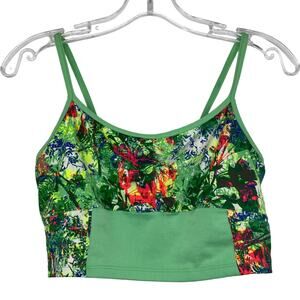 Athleta green colorful athleisure sport bra top women's size Medium